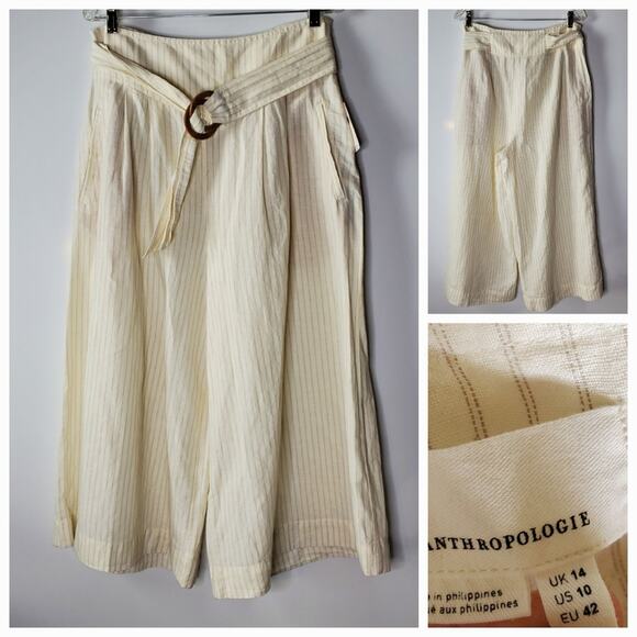 Anthropologie Palm Beach Belted Pants Size 10 New with tags